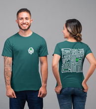 Load image into Gallery viewer, THUMP UNISEX DARK TEAL TEE - WHITE and GREEN PRINT