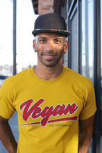 Load image into Gallery viewer, VEGAN 'BASEBALL' LOGO - FOR THE ANIMALS - UNISEX TEE