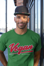 Load image into Gallery viewer, VEGAN 'BASEBALL' LOGO - FOR THE ANIMALS - UNISEX TEE