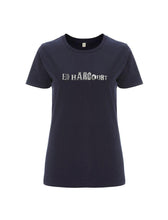 Load image into Gallery viewer, Women&#39;s Ralph Steadman Font tee - White on Navy
