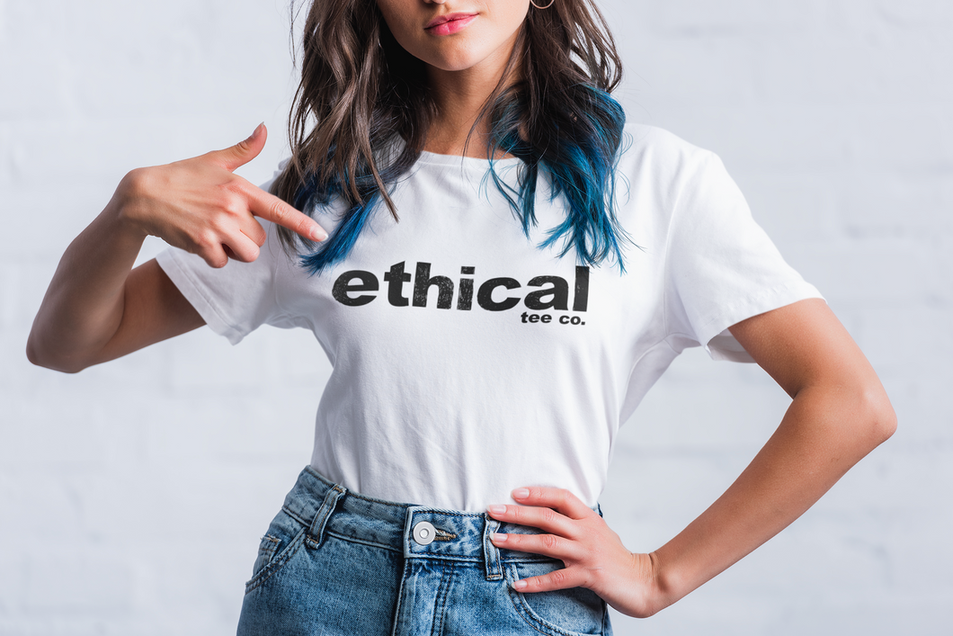 Women's Ethical Tee Co. Distress Font