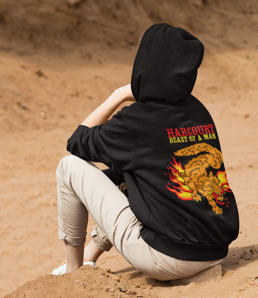 Unisex Beast of a Man Pullover Hoodie (yellow-gold beast)